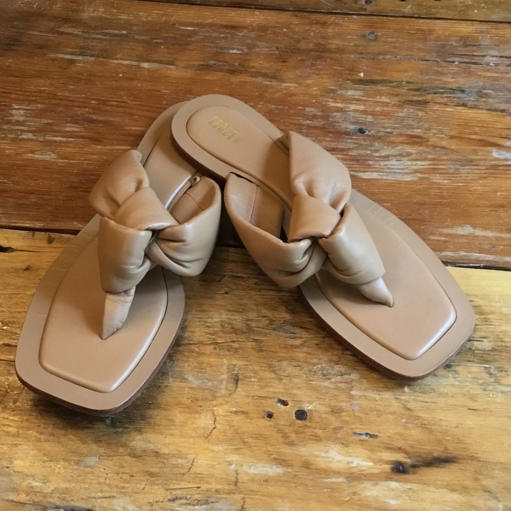 Anthropologie Maeve Puffy knot Slide Sandals